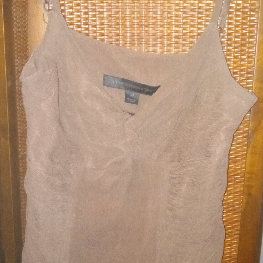 Express Design Studio women's top-XS-twisted knot in front-ruched